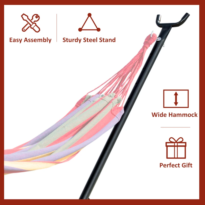 Best 2.86m Universal Hammock Stand Metal Frame Garden Camping Picnic Outdoor Patio Replacement Stand Only - Image 5