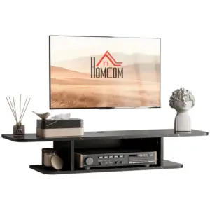 Best Floating TV Unit Stand for TVs up to 40", Wall Mounted Media Console with Storage Shelf, Entertainment Center, Black