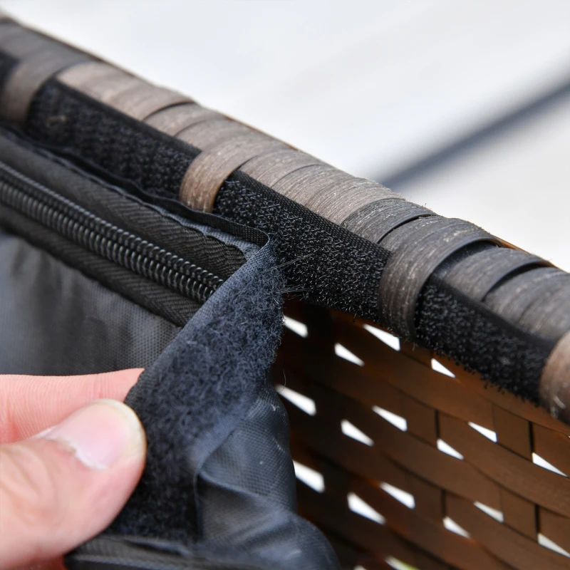 Best 6 Pieces Rattan Garden Furniture Set, 7 Seater Wicker Outdoor Furniture Set with Storage Tea Table & Side Table, Sectional Garden Sofa Set with Cushions, Orange - Image 8