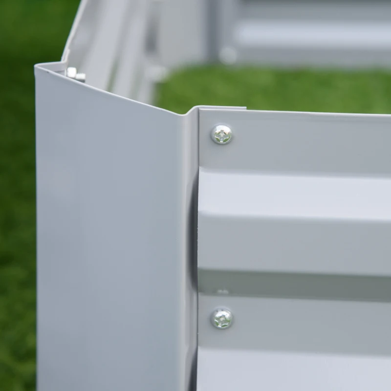 Best Set of 2 291L Raised Garden Bed, Elevated Galvanised Planter Box for Flowers, Herbs, 100x100x30cm, Grey - Image 8