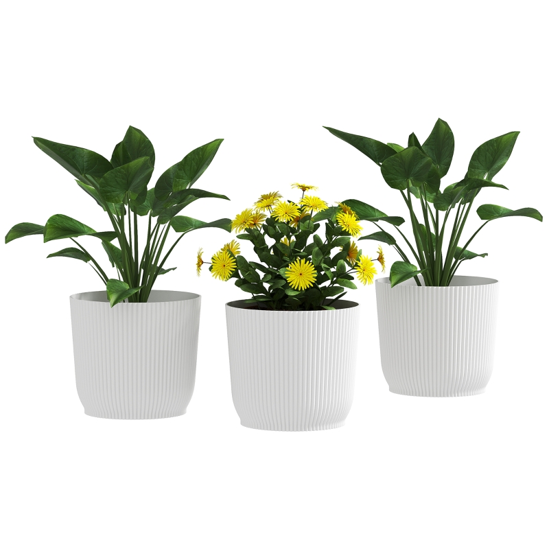 Best Set of Three Ф22cm Planters - White - Image 11