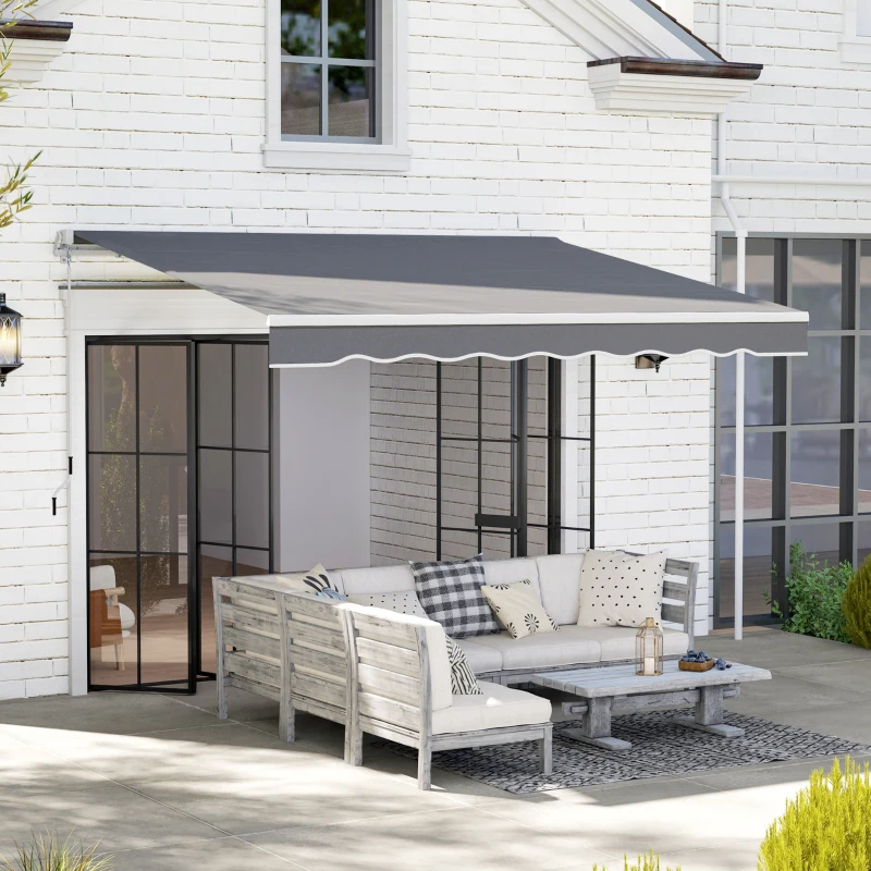 Best 2 x 2.5m Manual Retractable Awning - Dark Grey - Image 2