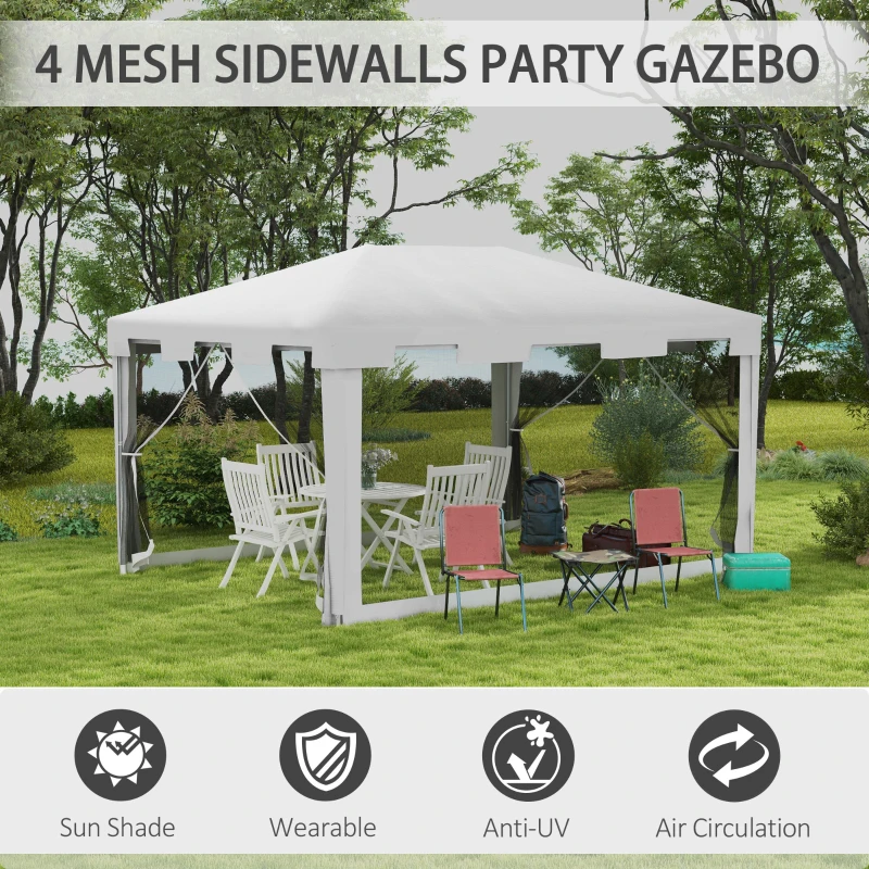 Best 4 x 3 m Party Tent Wedding Gazebo Outdoor Waterproof PE Canopy Shade with Panel - Image 4