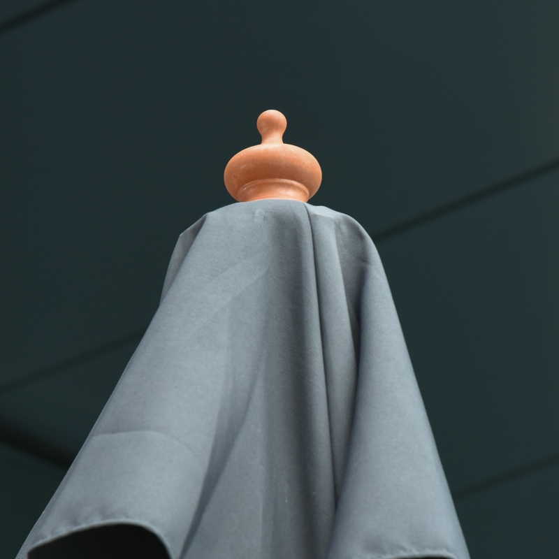 Best 3 x 3 metre Patio Parasol Garden Umbrellas Sunshade Outdoor Wooden Parasol Canopy Double Tier, Dark Grey, BASE NOT INCLUDED - Image 11