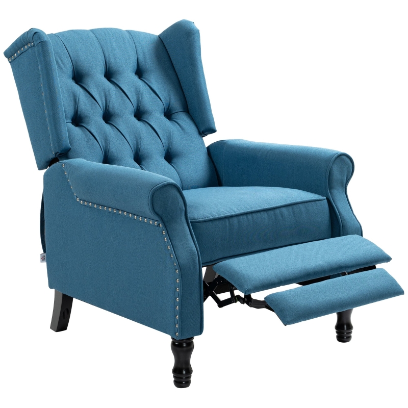 Best 150° Reclining Vintage Armchair, with footrest - Blue - Image 11