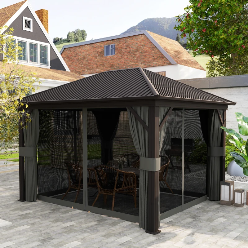 Best 3.6 x 3(m) Aluminium Frame Hardtop Gazebo, with Accessories - Image 2