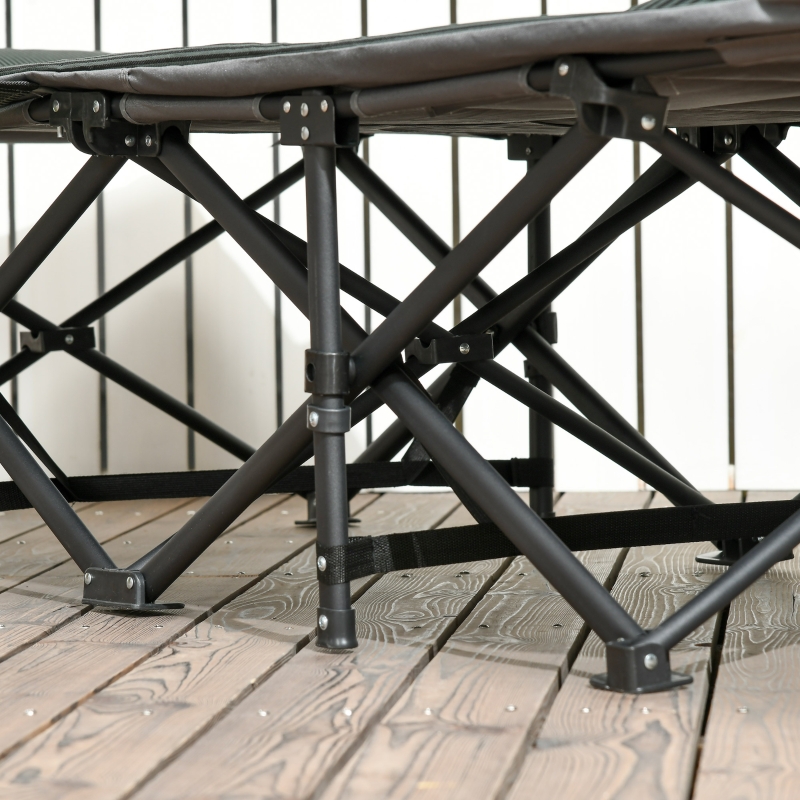 Best Foldable Sun Lounger, Padded Patio Camping Bed with Carry Bag, Magazine Bag and Cup Holder for Outdoor, Garden, Porch, Grey - Image 9