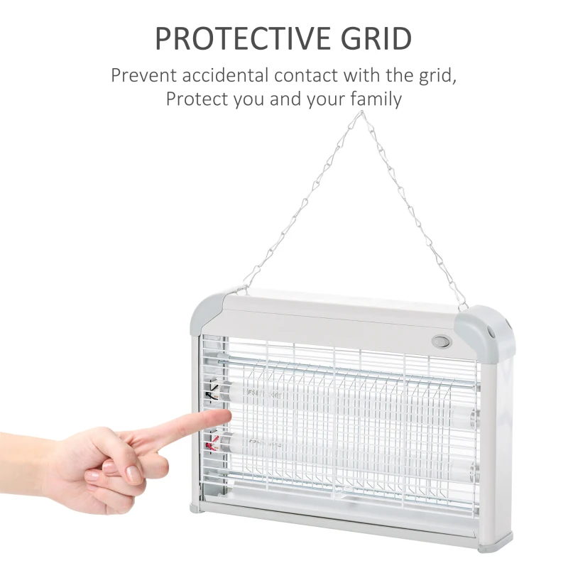Best Electric Fly Zapper, 20W Electric Fly Killer, Wall Hanging Bug Zapper Indoor & Outdoor Attracting Insect Mosquito Killer, Grey - Image 7