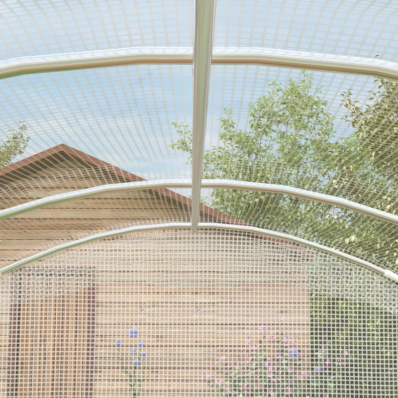 Best Polytunnel Greenhouse Walk-in Grow House with UV-resistant PE Cover, Door and Galvanised Steel Frame, 2 x 2 x 2m, White - Image 8