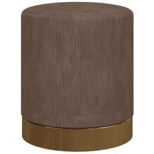 Best Soft Padded Corduroy Footstool - Light Brown