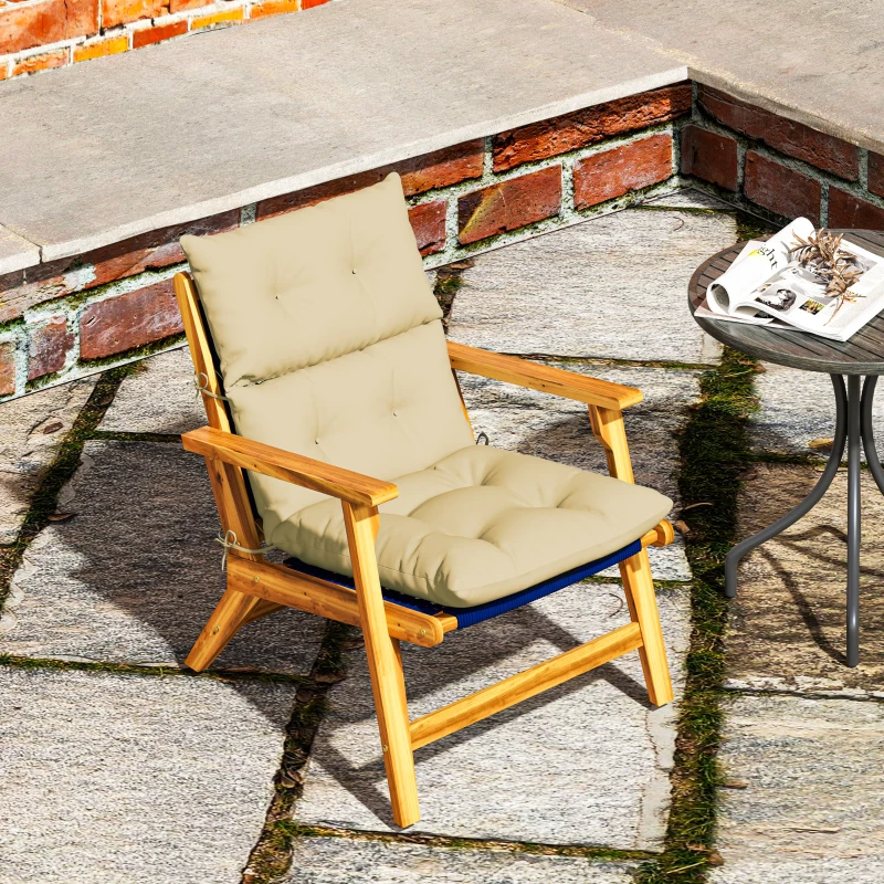 Best 115 x 56cm Rocking Chair Padded Seat Cushion - Beige - Image 8