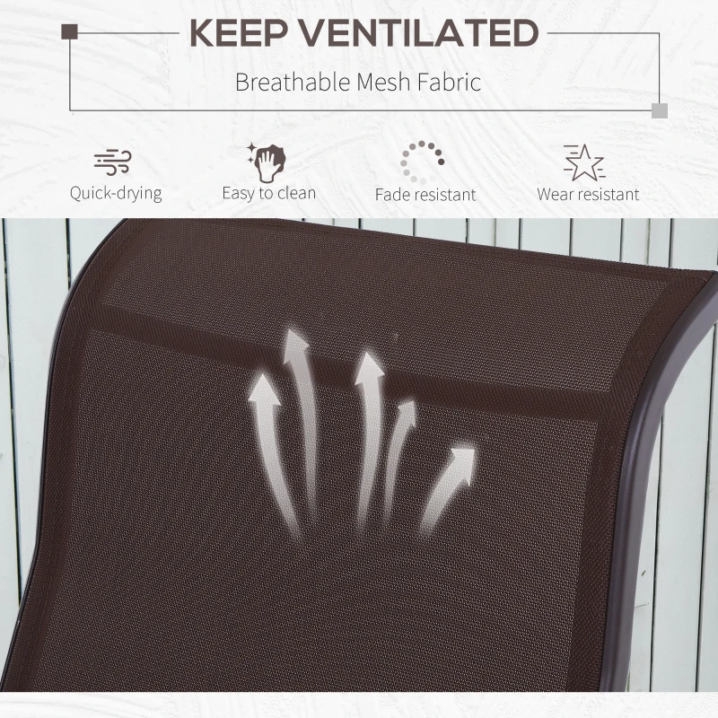 Best Outdoor Gliding Rocking Chair with Sturdy Metal Frame Garden Comfortable Swing Chair, Brown - Image 6