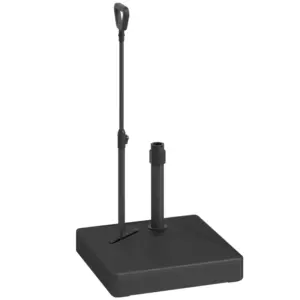 Best Garden Parasol Base with Adjustable Wheels and Handle, Garden Sun Umbrella Base Parasol Stand, Filled Up to 55kg with Stand, 45kg with Water for 35, 38, 48 mm Poles, Black