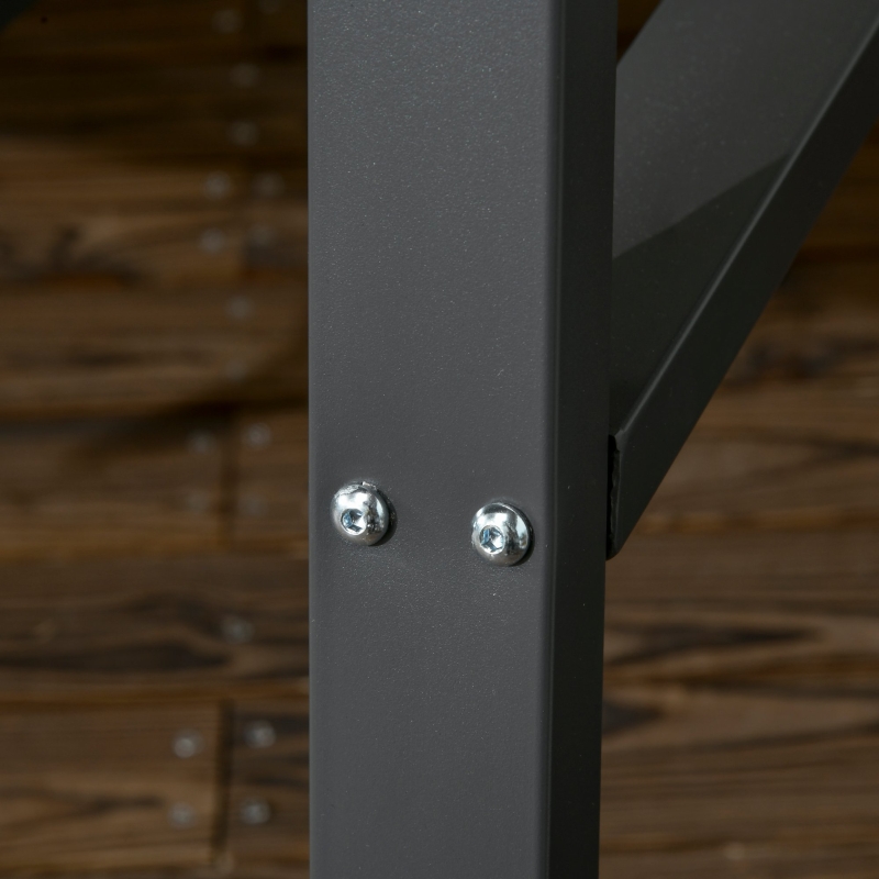 Best 3-Seat Garden Swing Chair, Outdoor Canopy Swing with Removable Cushion, Adjustable Shade, and Slatted Bench, for Porch, Poolside, Backyard, Dark Grey - Image 9