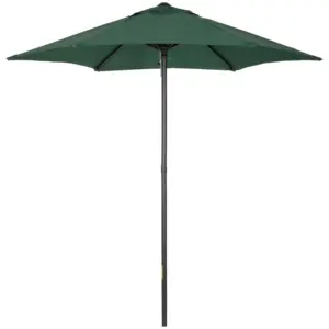Best 2m Garden Parasol Umbrella, Outdoor Sun Shade with 6 Sturdy Ribs for Balcony, Bench, Garden, Green