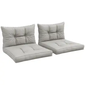 Best 2-Piece Seat Cushions Back Pillows Replacement, Patio Chair Cushions Set for Indoor Outdoor, Light Grey