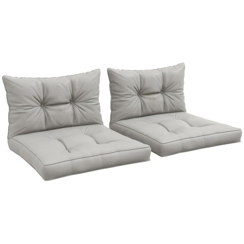 Best 2-Piece Seat Cushions Back Pillows Replacement, Patio Chair Cushions Set for Indoor Outdoor, Light Grey