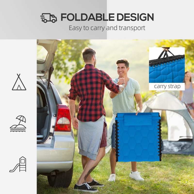 Best Padded Sun Lounger, with Five-Position Reclining Back - Blue - Image 7