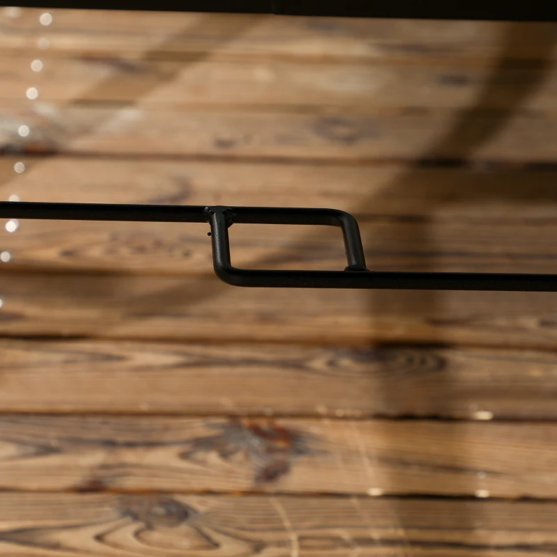 Best 94 x 94 cm Garden Table with Parasol Hole, Outdoor Dining Table for 4, Square Patio Table with Stone-Grain Effect PC Board Top for Patio, Garden, Grey - Image 8