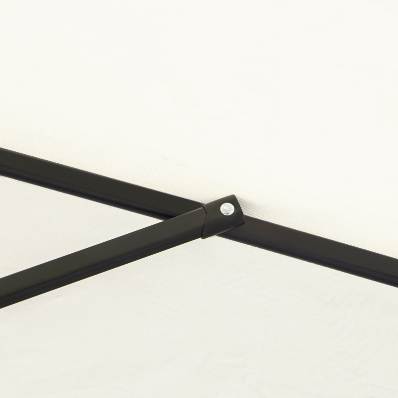 Best2.6M Garden Parasol Umbrella with Tilt and Crank, Outdoor Sun Parasol Sunshade Shelter with Aluminium Frame, Cream White - Image 9