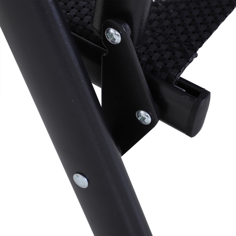 Best Steel Frame Set of 2 Foldable Outdoor Garden Chairs Black - Image 10