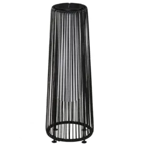 Best Patio Garden Solar Powered Lights Woven Resin Wicker Lantern Auto On/Off