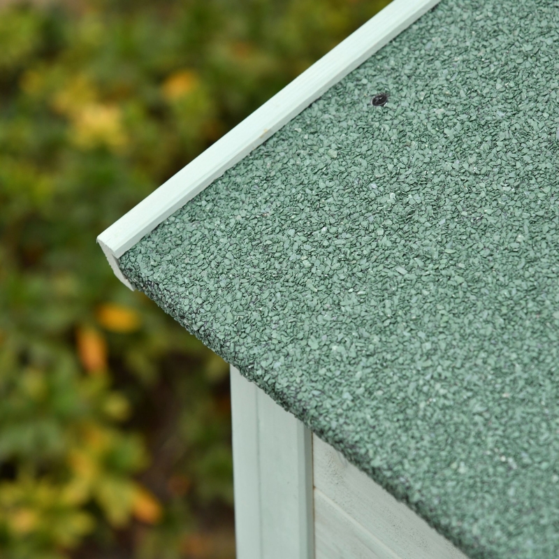 Best Wooden Garden Shed, Outdoor Storage Cabinet with 2 Shelves and Hooks, Locking Organiser Outdoor Narrow Tool House, 74x55x155cm, Green - Image 9