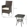 Best Three-Piece Rattan Chair Set, with Cushions - Brown - Image 3
