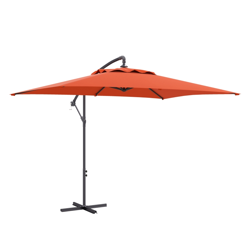 Best 3(m) Cantilever Overhanging Parasol, with Cross Base - Orange - Image 11