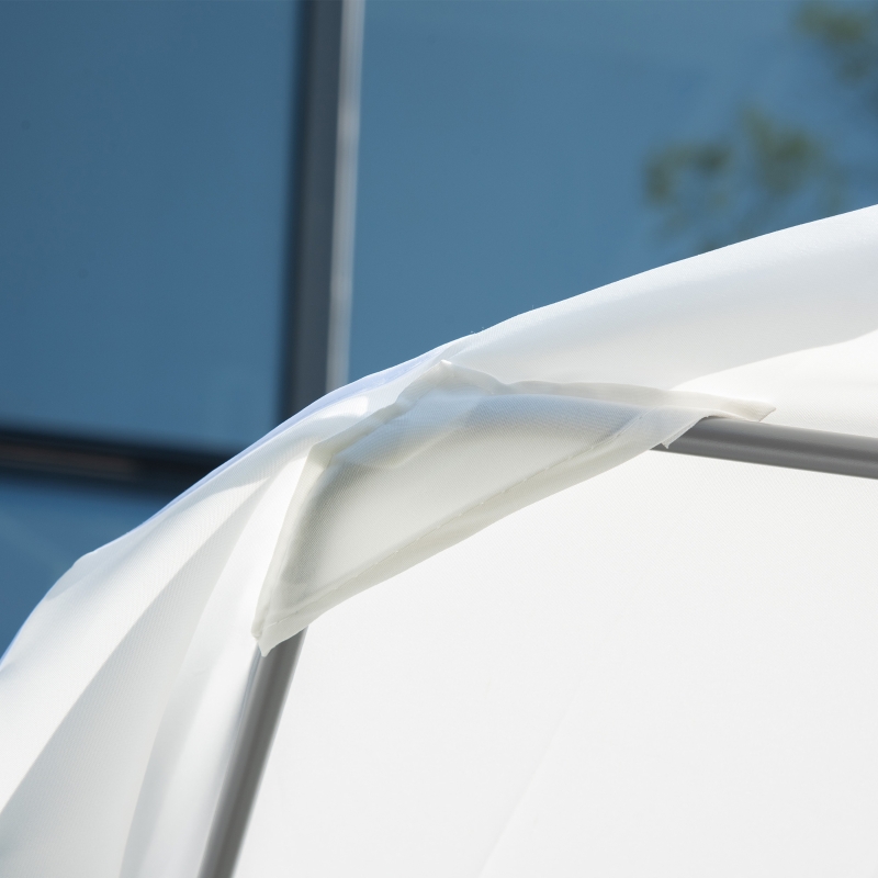 Best Double Hammock Sun Lounger Bed with Canopy Shelter, Wheels & 2 Pillows, White - Image 9