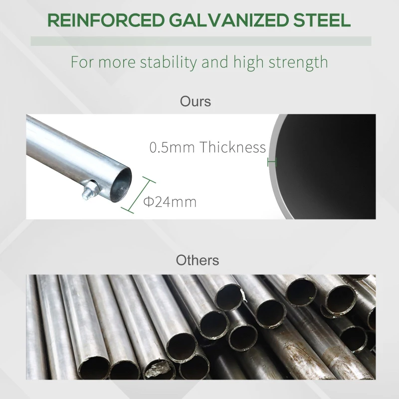 Best Large Polytunnel Walk In Greenhouse, Plant Gardening Tunnel Green House with Metal Hinged Door, Galvanised Steel Frame & Mesh Windows, Green (3 x 6 m) - Image 8