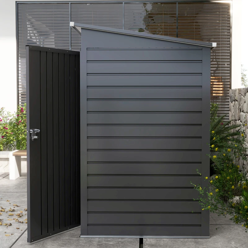 Best 3.7 x 7.9ft Galvanised Steel Shed, with Latched Door and Padlock - Grey - Image 8