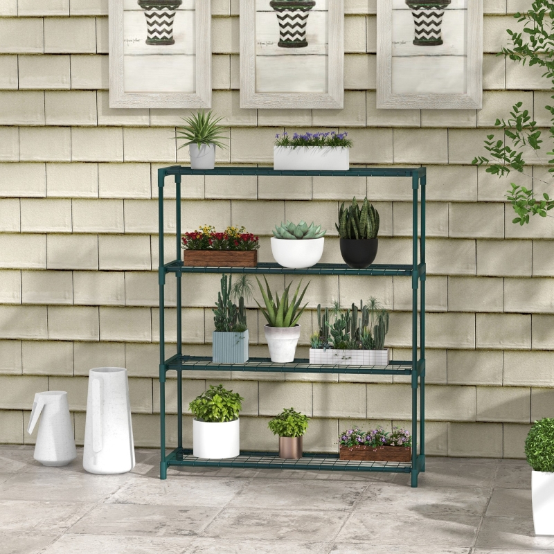 Best Four-Tier Steel Plant Shelf - Black - Image 10