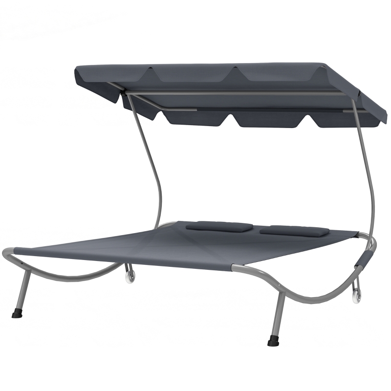 Best Double Outdoor Bed, with Canopy - Light Grey - Image 11