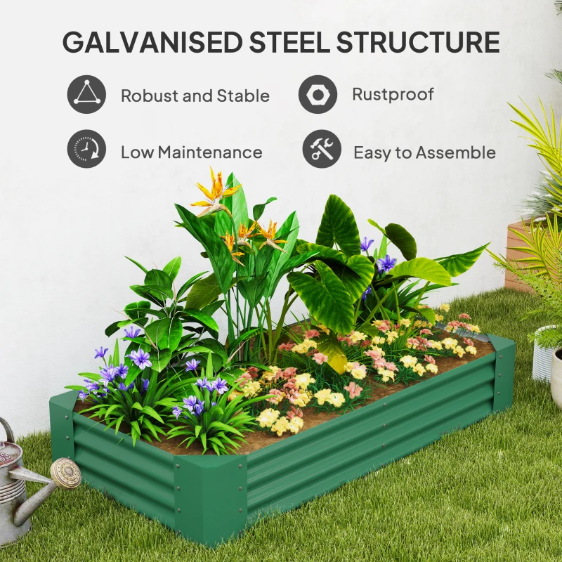 Best 180 x 90cm Galvanised Steel Open Planter - Green - Image 5