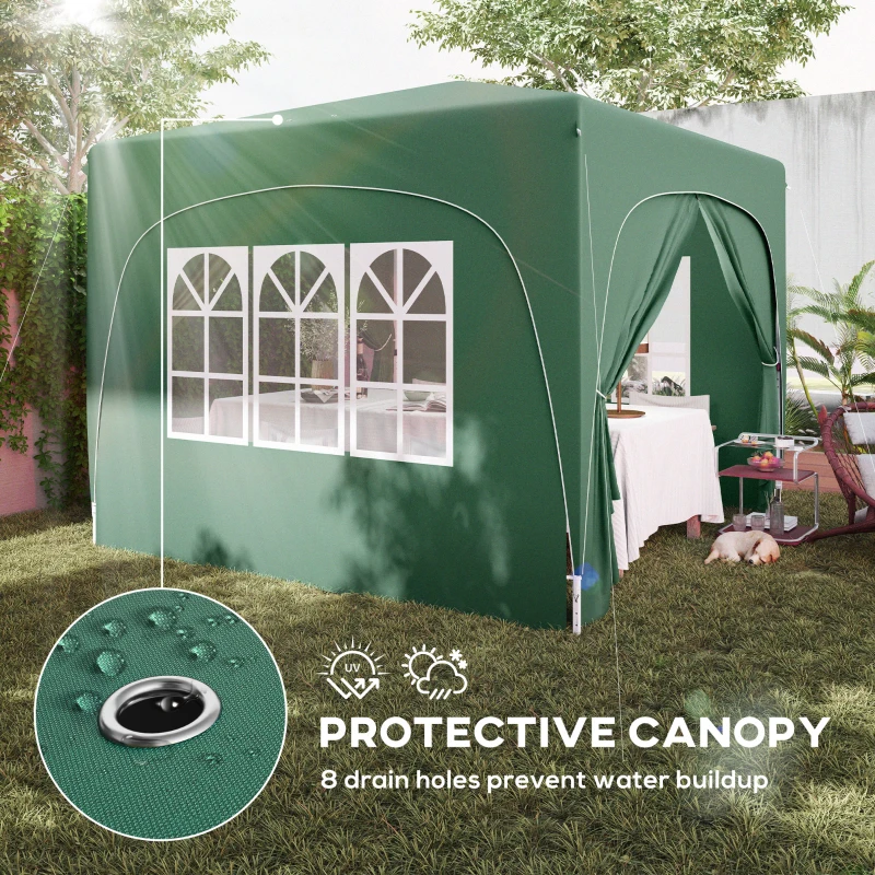 Best 3 x 3m Pop-Up Gazebo Shelter, with Accessories - Dark Green - Image 6