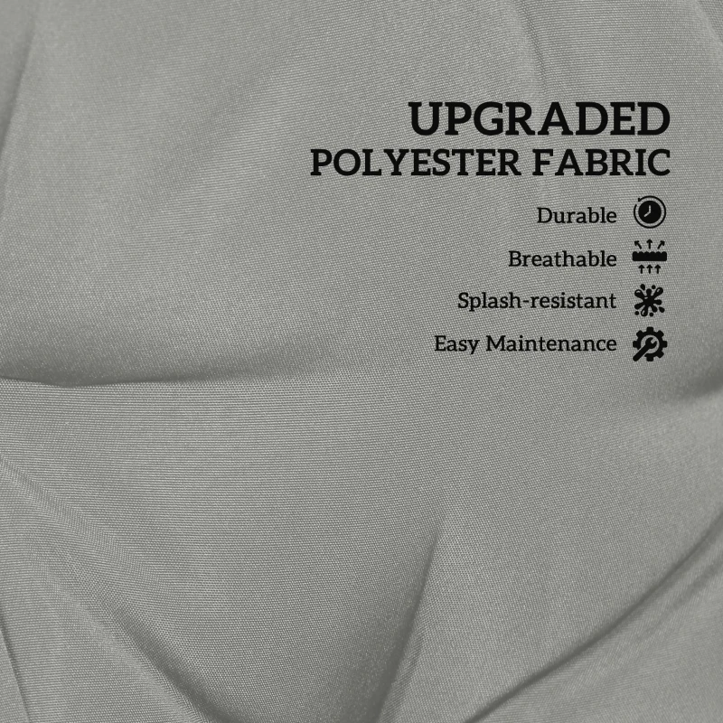 Best 2 Seater Bench Pad, Garden Chair Cushion with Back and Ties for Indoor and Outdoor Use, 98 x 100 cm, Light Grey - Image 4