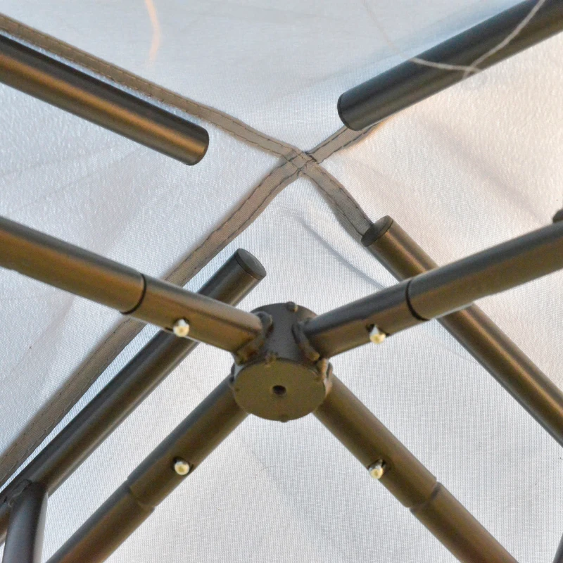 Best 3 x 3 m Metal Gazebo, Garden Pavillion, Double Roof Outdoor Canopy Shelter with Mesh Sidewalls, Grey - Image 8