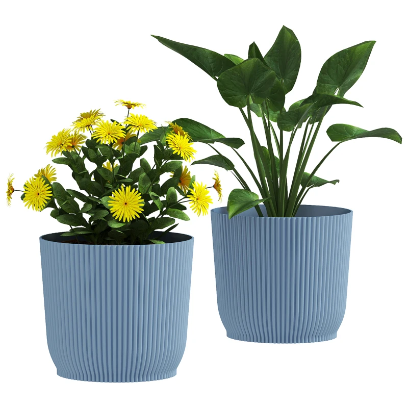 Best Set of Two Ф22cm Planters - Blue