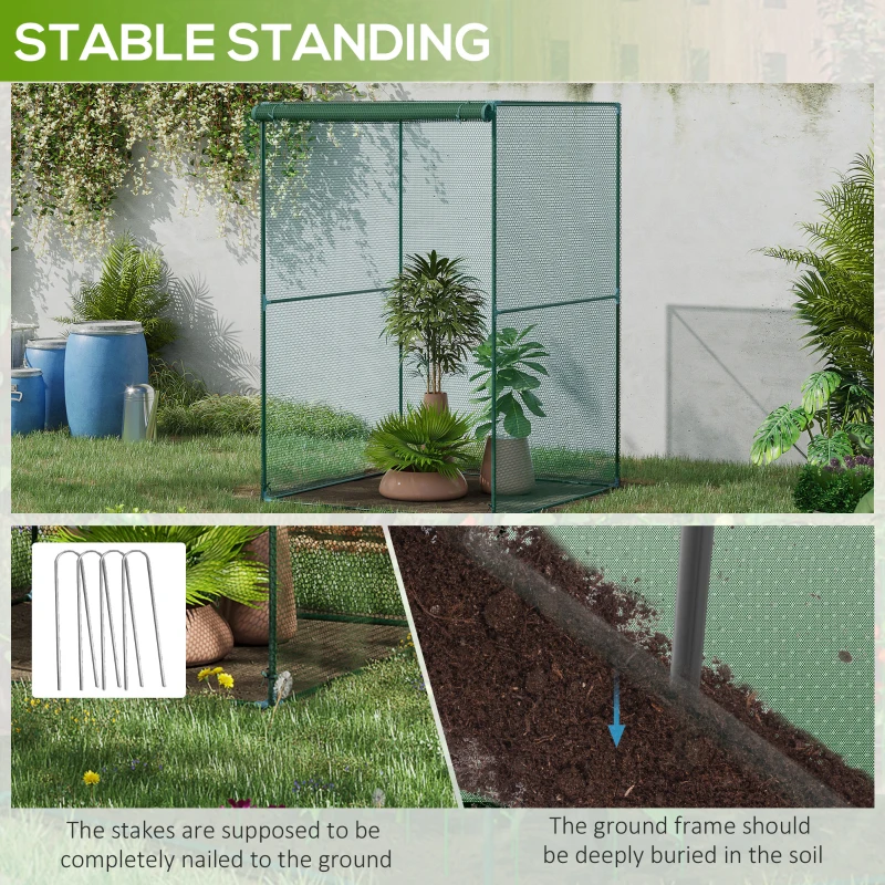 Best Set of 2 Fruit Cage Bird Netting, Vegetable Plant Protection Tent with Zipped Door, Anti Bird, Insects, Small Animals, 1.2 x 1.2 x 1.8m, Dark Green - Image 7