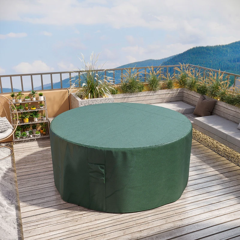 Best Garden Patio Large Furniture Set Round Cover 600D Oxford Waterproof, Ф193 x 80H cm, Green - Image 2