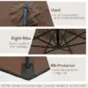 Best 2.45m Overhanging Cantilever Parasol, Heavy Duty Waterproof Garden Umbrella with Cross Base, Brown - Image 5