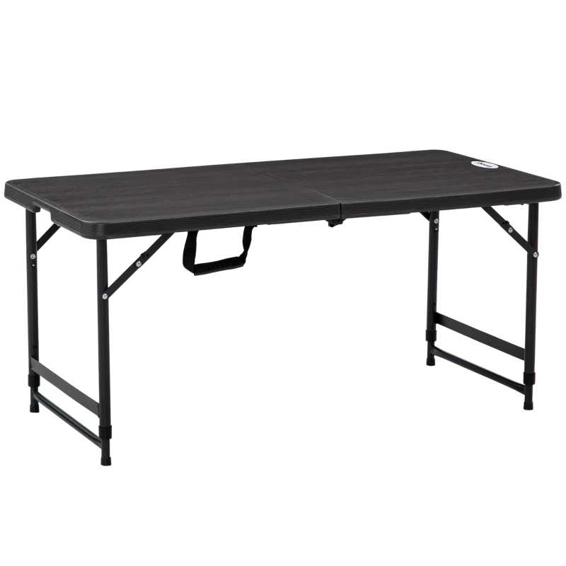 Best Foldable Patio Dining Table for 4, Height Adjustable Outdoor Table for Garden, Lawn, Dark Grey