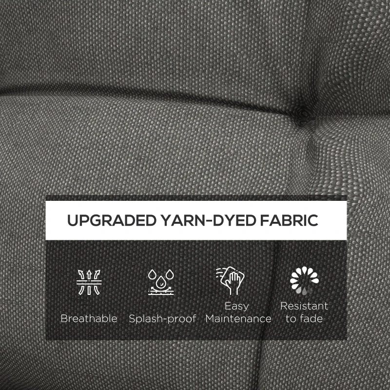 Best 2-Piece Seat Cushion Replacement with Backrest, Garden Patio Chair Cushions Set with Ties, Charcoal Grey - Image 4