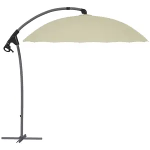 Best 2.7m Cantilever Parasol, with Cross Base - Beige