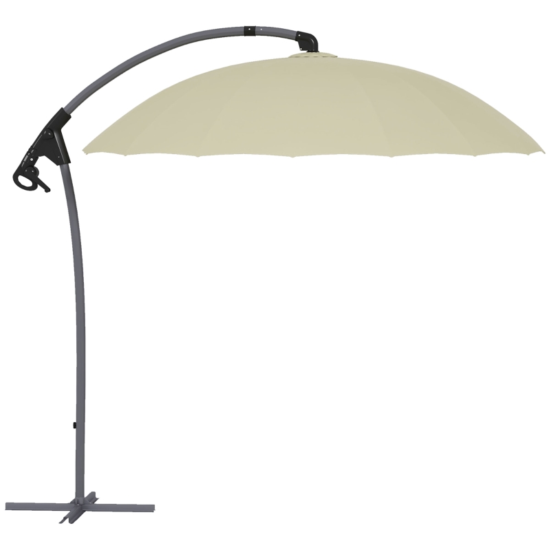 Best 2.7m Cantilever Parasol, with Cross Base - Beige