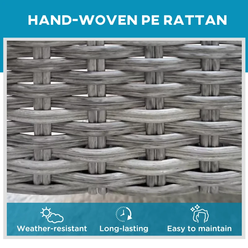 Best Outdoor PE Rattan Sun Lounger, Multi-position Backrest Adjustable Single Recliner Sunbed Daybed with Removeable & Washable Cushion, for Patio, Garden, Dark Grey - Image 5