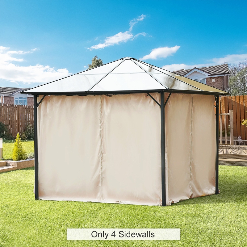 Best Replacement Gazebo Curtains, 4-Panel Gazebo Side Panels Only, for 3 x 3 (M) Gazebos or Pergolas, Hooks/C-Rings Included, Beige - Image 11