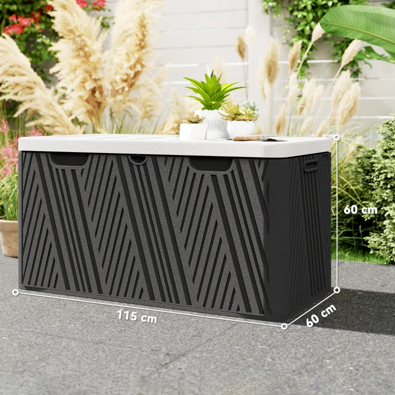 Best 380L Waterproof Outdoor Storage Box, with Lockable Lid - Black - Image 3