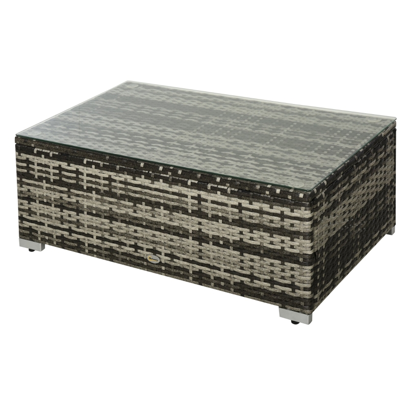 Best 4-Seater Rattan Sofa Set Wicker Sectional Furniture Cushion Grey Garden - Image 13